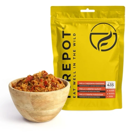Posiłek suszony Firepot Paella z wędzonymi pomidorami - 435 kcal - PL-PAELLA-REG-YELL