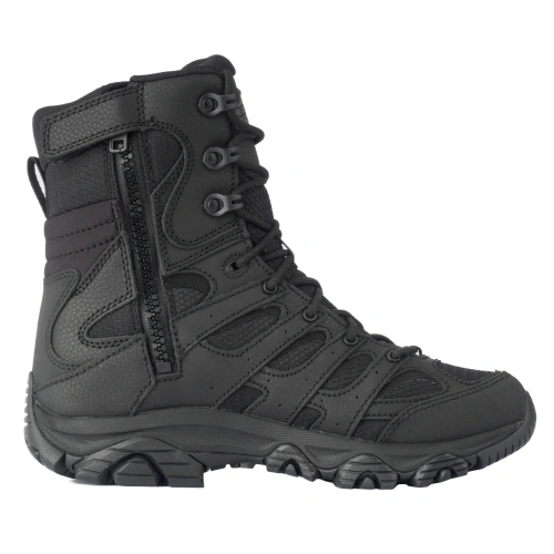 Buty wojskowe Merrell Moab 3 8" Tactical Zip Waterproof - Vibram TC5+ - Czarne - J003907