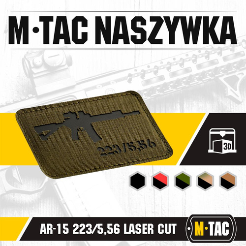 M-Tac - Naszywka AR-15 223/5,56 Laser Cut - Ranger Green/Czarny - 51111232 