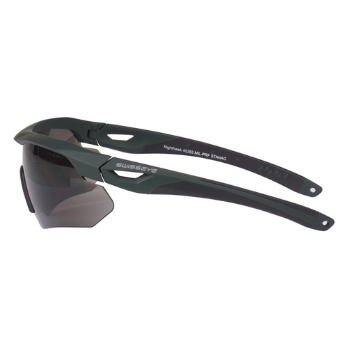 Swiss Eye - Okulary strzeleckie Nighthawk z zestawem wizjerów - Rubber Green - 40293