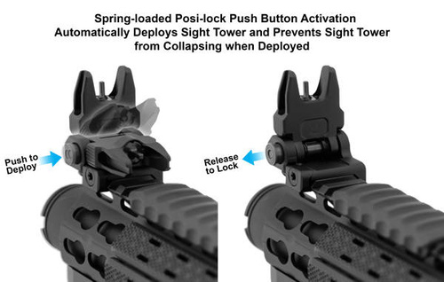 UTG - Muszka składana do AR15 Accu-Sync - Picatinny - Czarna - MNT-757