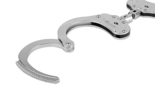 Alcyon - Kajdanki stalowe przegubowe - Podwójnie ryglowane - Srebrny - 5230