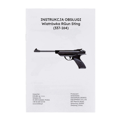 RazorGun - Pistolet wiatrówka RGun Sting - 4,5 mm - Czarny - SP500 4,5