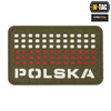 M-Tac -  Naszywka Z Flagą i Napisem Polska - Laser Cut - Piksele - Czerwony / Ranger Green / Biały - 51007123