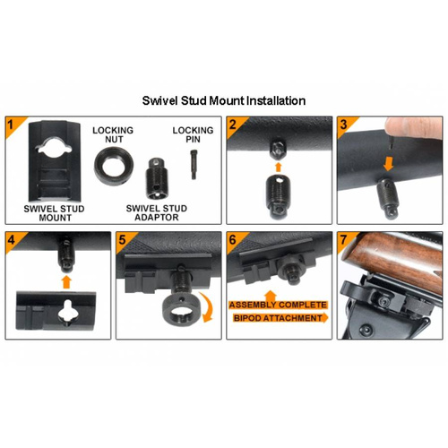 UTG - Dwójnóg składany Rubber Armored QD - 6.0"-8.5" - Picatinny - TL-BP20Q-A
