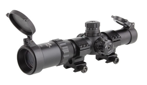 ASG - Luneta celownicza 1-4x24 Short Dot Sight - Podświetlany krzyż - 19214