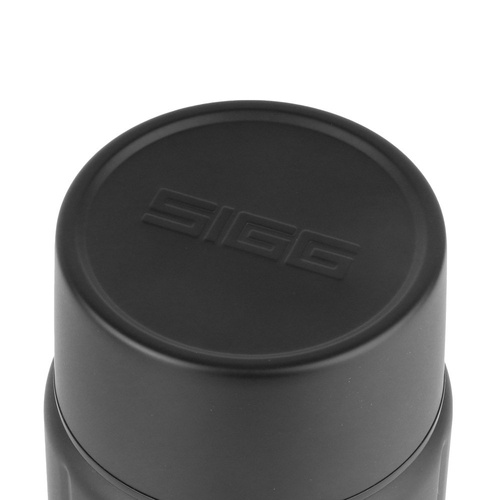 SIGG - Termos na żywność z miską i sporkiem Gemstone Obsidian Food Jar - 0.75 L - Stal nierdzewna 18/8 - Czarny - 8734.20