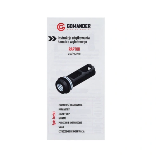 Hamulec wylotowy Gomander Raptor 7,62 M14x1 LH - Stal - Czarny - TB0.10178_1-M14X1LH-