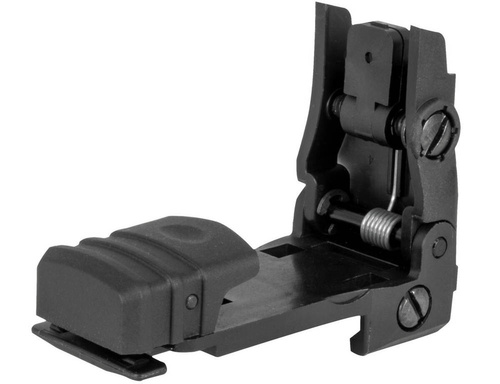 MFT - Składany przeziernik na szynę Picatinny Flip Up Rear Sight - Polimer - Czarny - BUPSWR-BL