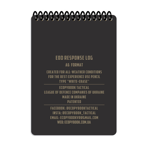 M-Tac - Notatnik wodoodporny Ecopybook Tactical EOD Response Log A6 - ET-MTC-10026