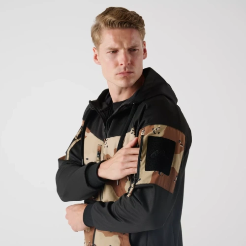 Helikon - Rozpinana bluza Rogue Hoodie Fullzip - RipStop - Czarny/6 Color Desert - BL-RHF-PO-016CA