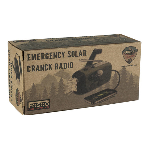Fosco Industries - Radio Survival z panelem słonecznym i korbką - FM/AM - Zielony - 464600