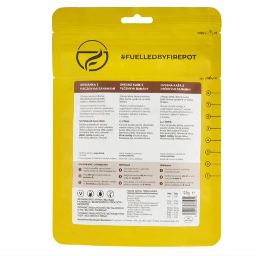 Posiłek suszony Firepot Pieczona owsianka z bananami - 525 kcal - PL-TBP-REG-YELL