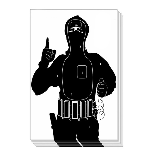 Tarcza strzelecka "Złoczyńca w kapturze" - 400 x 600 mm - 10 szt. - T07024