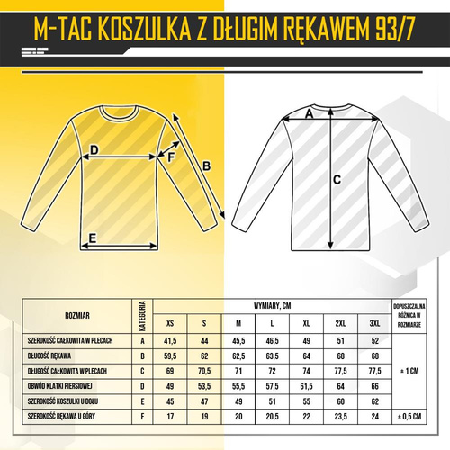 M-Tac - Koszulka wojskowa z długim rękawem - Czarna - 20067002