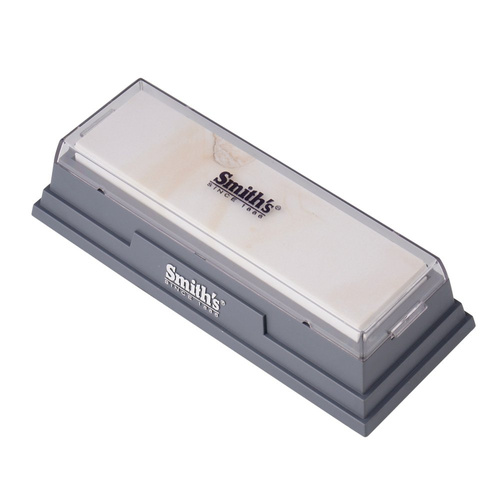 Smith's - Naturalny kamień do ostrzenia noży Arkansas z podstawką - Średni - 6" - MBS6