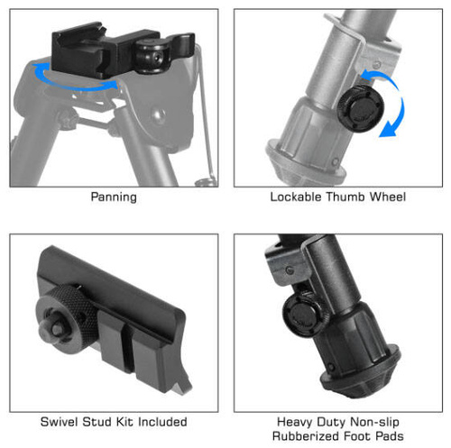 Leapers - Dwójnóg składany UTG Tactical OP - Quick Detach - 8-12,4'' - Czarny - TL-BP88Q