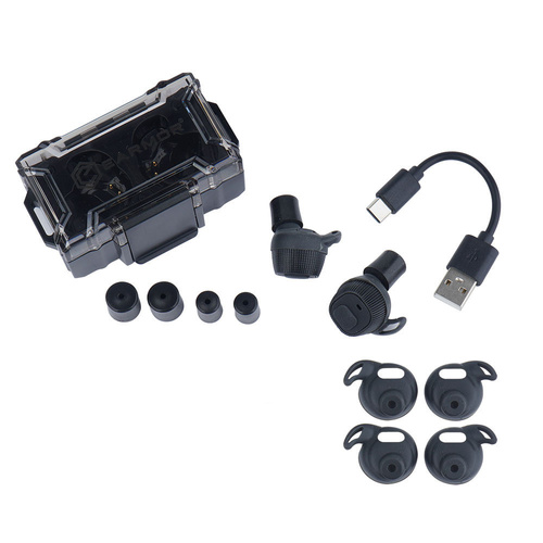 Earmor - Aktywne ochronniki słuchu M20 - Czarne - M20-BK