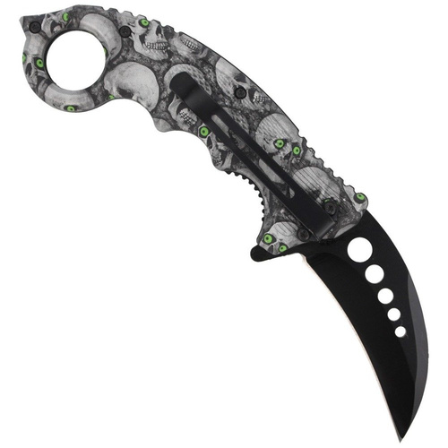 Herbertz Solingen - Nóż składany karambit Skulls Design - AISI 420 - 572413