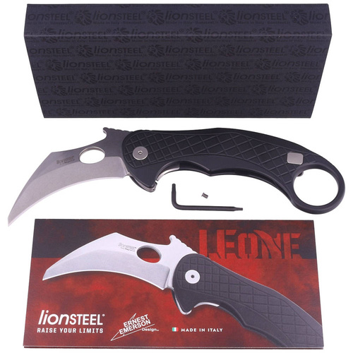 LionSteel - Nóż składany L.E.One Karambit - CPM MagnaCut - Czarny - LE1 A BS