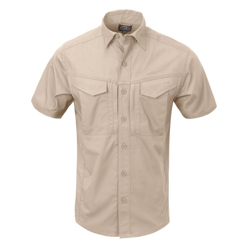 Helikon - Koszula z krótkim rękawem Defender Mk2 - PolyCotton Ripstop - Khaki - KO-DS2-PR-13