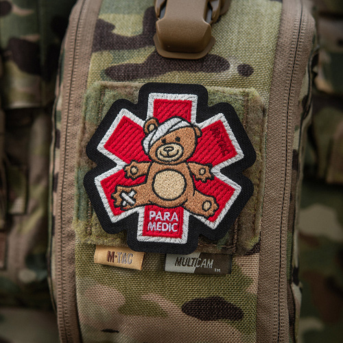 M-Tac - Naszywka Paramedic Miś - Haftowana - Czerwona - 5425