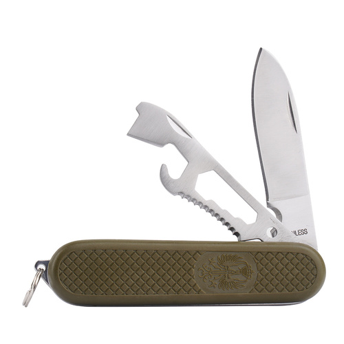 Mil-Tec - Niezbędnik ze scyzorykiem - Srebrny/Olive  - 14629000