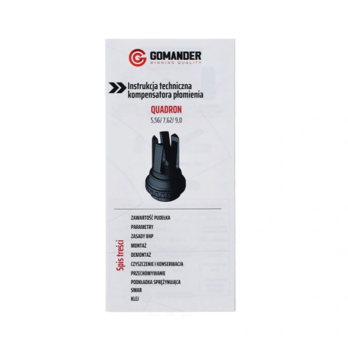 Tłumik płomienia Gomander Quadron S 7,62 M15X1 - Stal - Czarny - TB0.10173_0-M15x1-7.