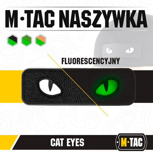 M-Tac - Naszywka 3D PVC Cat Eyes - Czarny / Fluo - 51114002