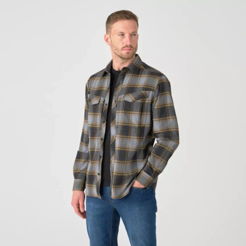 Helikon - Koszula z długim rękawem Defender Mk2 - Nylon Sorona Blend - Dark Ochre Plaid - KO-DF2-NS-2T