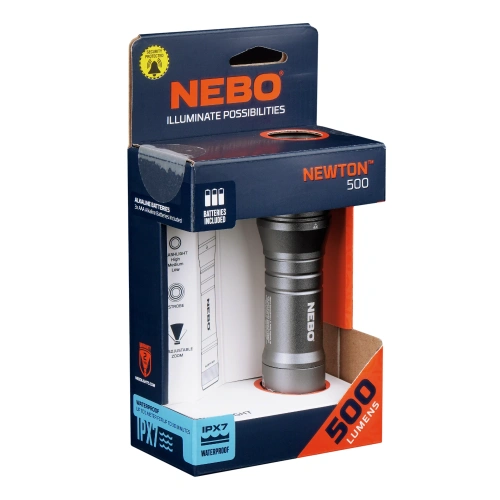 Latarka ręczna NEBO Newton 500 - 4x Zoom - 500 lm - Czarna - NEB-FLT-0014-H