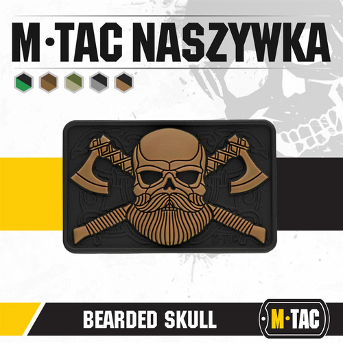 M-Tac - Naszywka 3D - Bearded Skull - Czarny / Coyote - 51113205