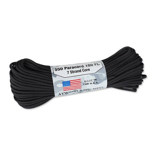 Atwood Rope MFG - Paracord 550-7 - 4 mm - Czarny - 30,48m
