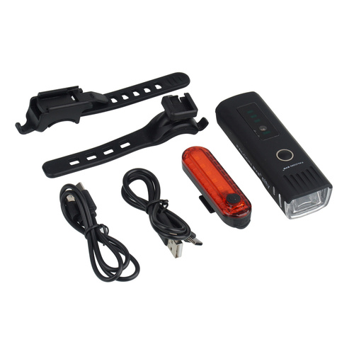 Falcon Eye - Zestaw lamp rowerowych City - 250 lm/10 lm - Czarny/Czerwony - FBS0081