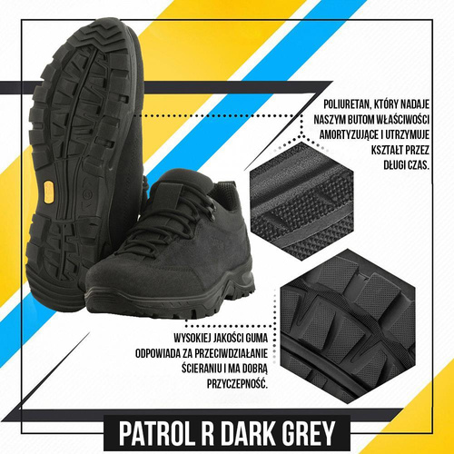 M-Tac - Buty taktyczne Patrol R - Skóra - Dark Grey - 30203912