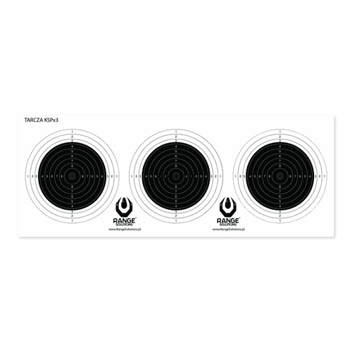 Range Solutions - Tarcza strzelecka KSPx3 50 m - 50 sztuk - 500 x 200 mm - Biały - RAN-14-035431-00
