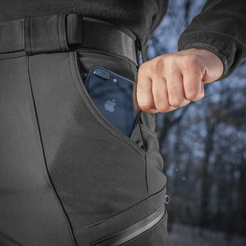 M-Tac - Spodnie taktyczne zimowe Softshell Winter - Czarny - 20306002