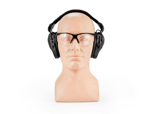 RealHunter - Zestaw aktywnych ochronników słuchu Active PRO z okularami ochronnymi - Czarne