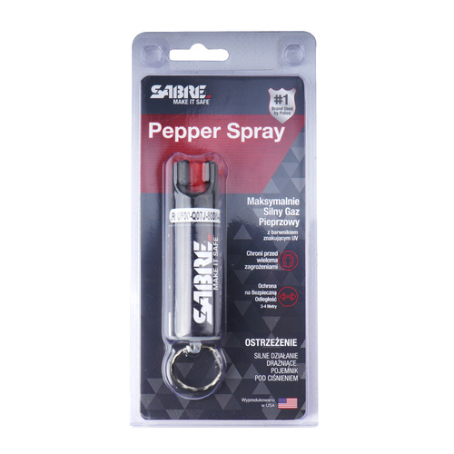 Sabre Red - Gaz pieprzowy Keychain - 16 ml - Barwnik UV - Strumień - KR-14-US-02