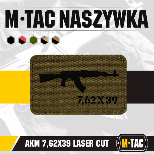 M-Tac - Naszywka AKM 7,62x39 Laser Cut - Ranger Green/Czarny - 51110232