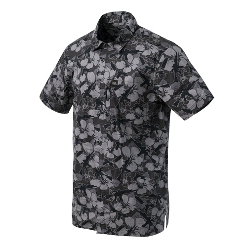 Helikon - Koszula Hawajska z krótkim rękawem - Cotton Blend - Dark Ops - KO-HAW-CB-1N