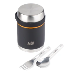Esbit - Termos na żywność Classic Food Jug Cutlery Set - 750 ml - Czarny - FJ750ML-BK-2SL-S