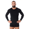 Brubeck - Koszulka termoaktywna z długim rękawem Active Wool Merino - Czarna - LS1282M