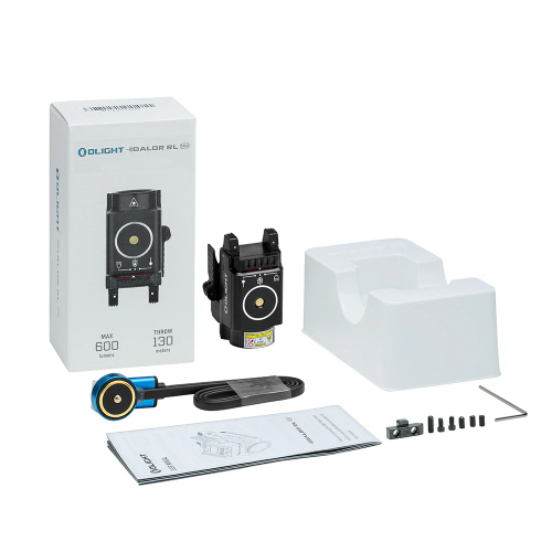 Olight - Latarka taktyczna LED na broń z celownikiem laserowym BALDR RL MINI - 600 lumenów - Czarna