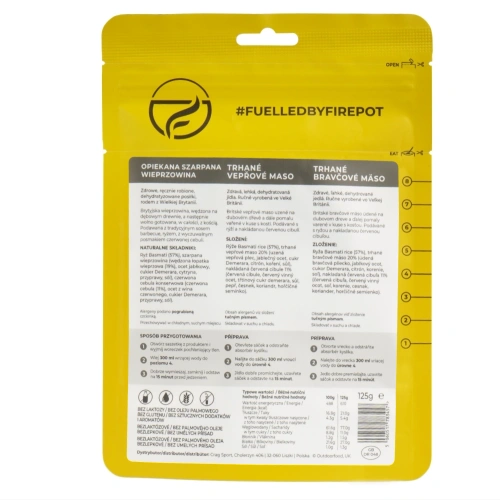 Posiłek suszony Firepot Szarpana wieprzowina - 610 kcal - PL-PULL-REG-YELL