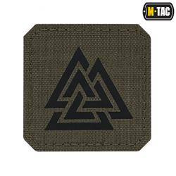 M-Tac - Naszywka Laser cut Valknut kwadrat - Czarny / Ranger Green  - 51162232
