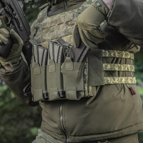 M-Tac - Ładownica potrójna na magazynki AR / AK Elite Laser Cut - Ranger Green - 10145123