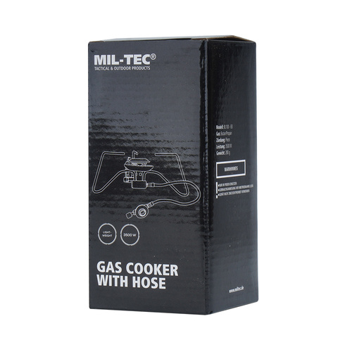 Mil-Tec - Turystyczny palnik gazowy składany z wężykiem - Gwint EN417 - 14911100