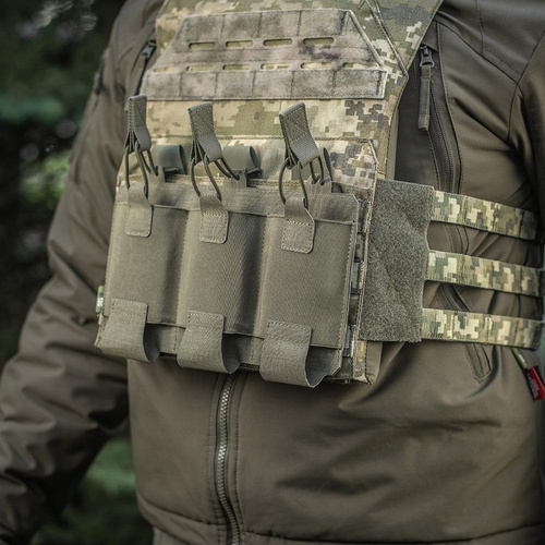 M-Tac - Ładownica potrójna na magazynki AR / AK Elite Laser Cut - Ranger Green - 10145123