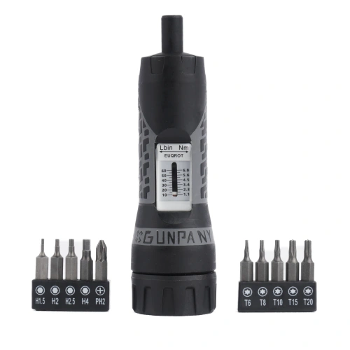 GunPany - Śrubokręt z kluczem dynamometrycznym Torque Screwdriver - 10 bitów - SCTK-04
